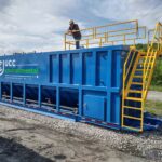 Mobile Water and Wastewater Solutions Built for Heavy Industry Reality A mobile clarifier being set up on a mining site for wastewater treatment, designed to remove suspended solids and oils from process water.
